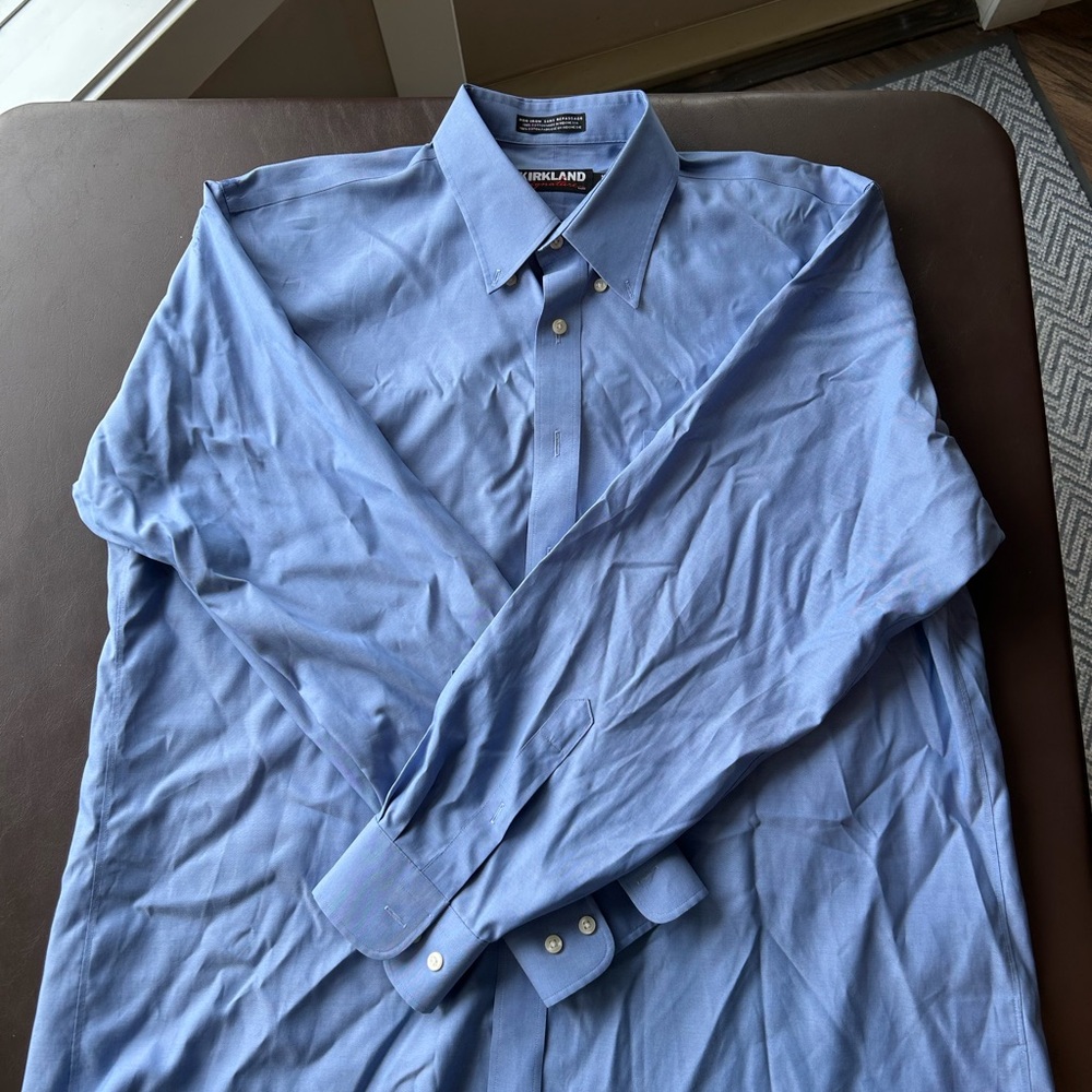 Kirkland Signature Men's Sky Blue Dress Shirt